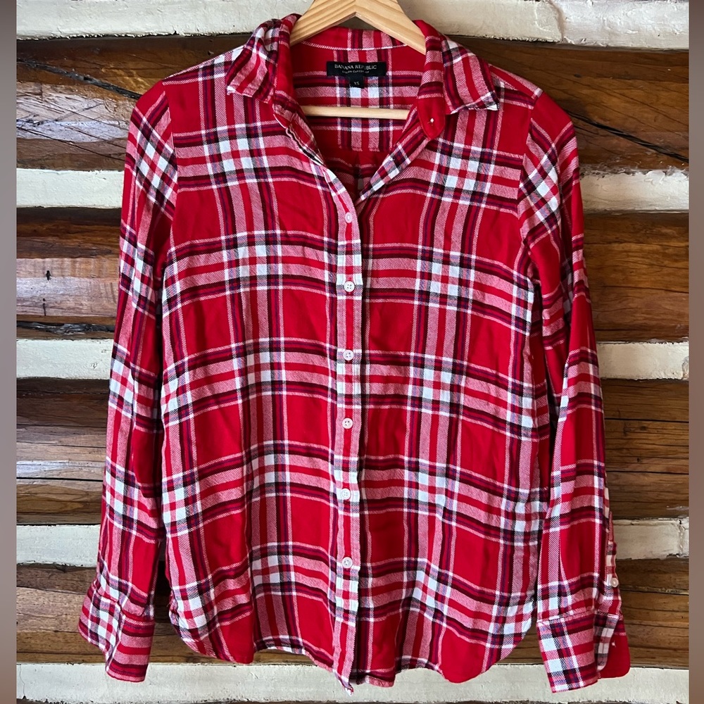 Banana Republic Dillon Plaid Button Down XS